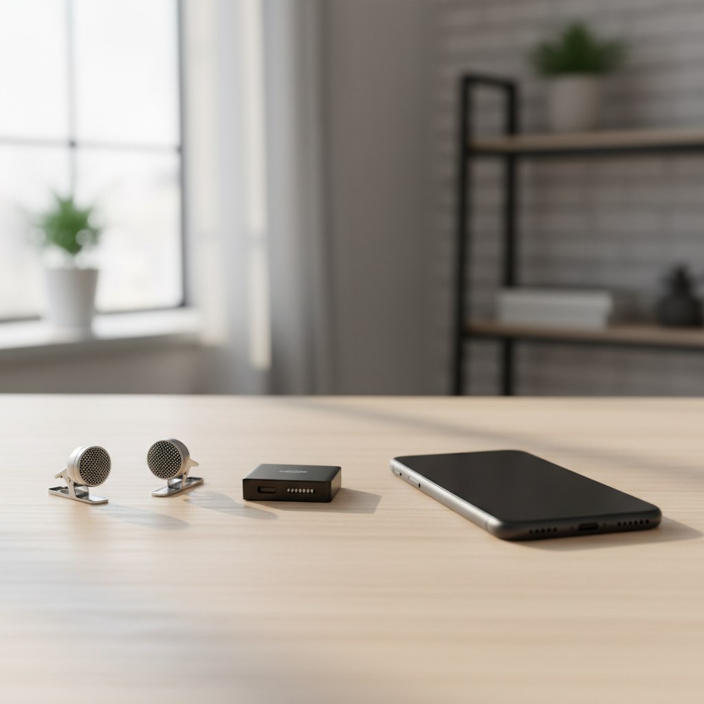 Micro cravate pas cher sans fil avec récepteur USB-C et smartphone