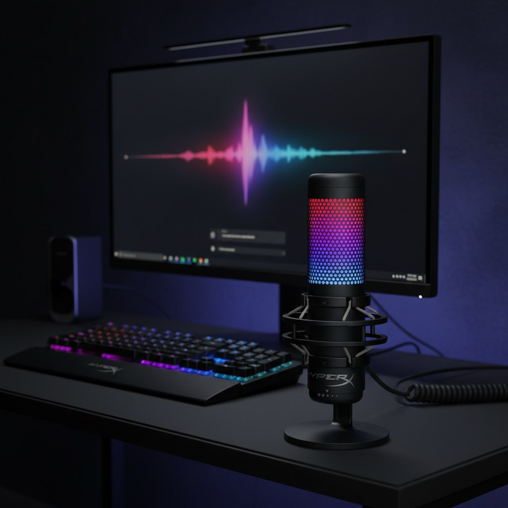 HyperX QuadCast S en situation d'utilisation